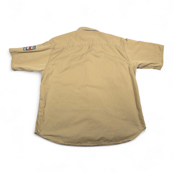 Vintage US Expedition Shirt Adult LARGE Brown Patches Scouts Outdoor Safari 90s - Picture 3 of 11